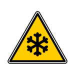 Hazard symbol with a snowflake