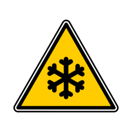 Hazard symbol with a snowflake