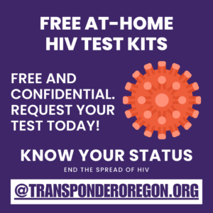 purple background with white text. An illustrated depiction of HIV sits in the middle.